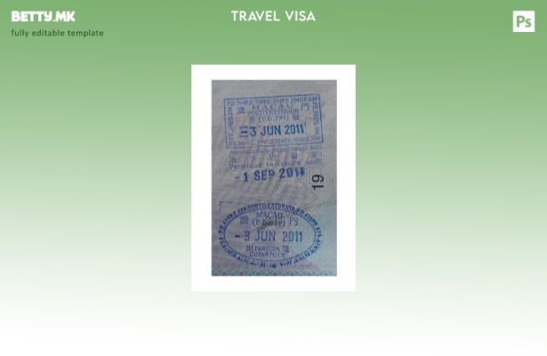 Модерен стил шаблон за марка за виза од Макао